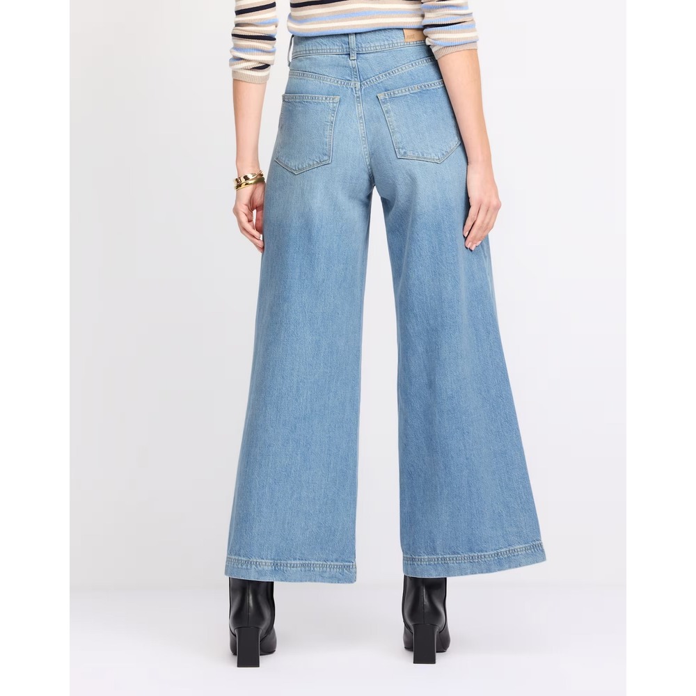 PAIGE Cameron Wide W/ Wide Wb+Welt Stitch Through Pockets Jeans Lt Blue  10 NWT - Picture 2 of 8